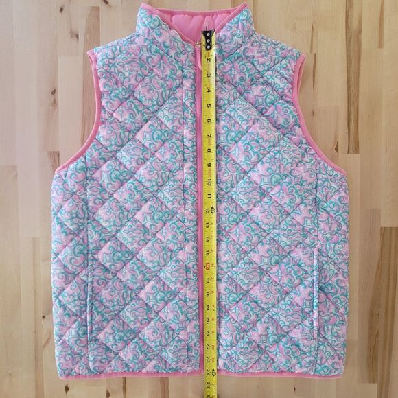 NWT Luxury Brand Inspired Quilted Vest Sz M Geometric Paisley Pattern Pink - Picture 3 of 11